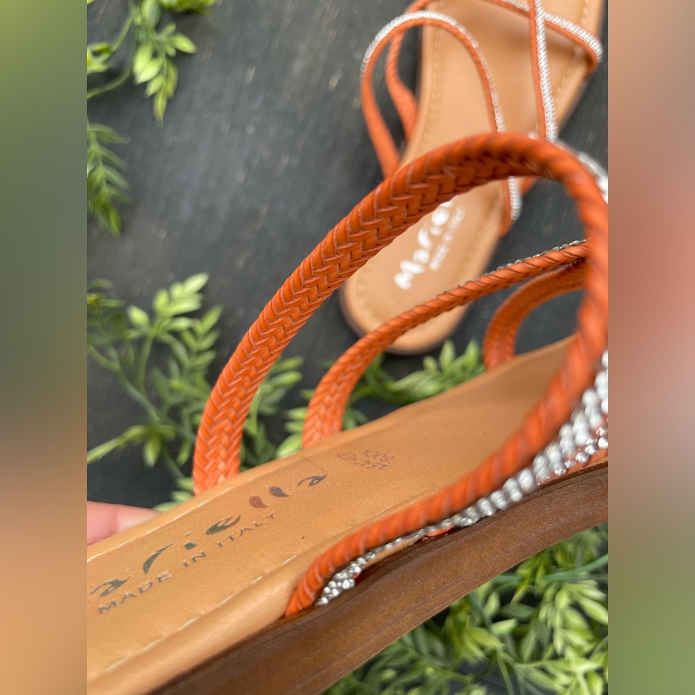 Embellished Orange Sandals. - Picture 6 of 6